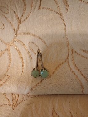 Sterling Silver Mint Green Drop Earrings - Women Jewelry